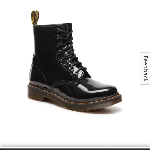 Dr. Martens Shoes - Dr Martens 1460 Black Patent Leather Combat Boots Women Size 8